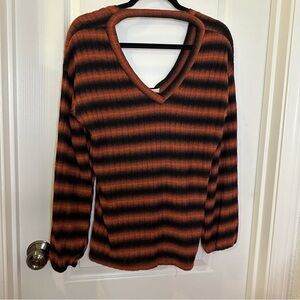 Starlet Soft Orange/Black Fade Ombre Long-Sleeve Top
